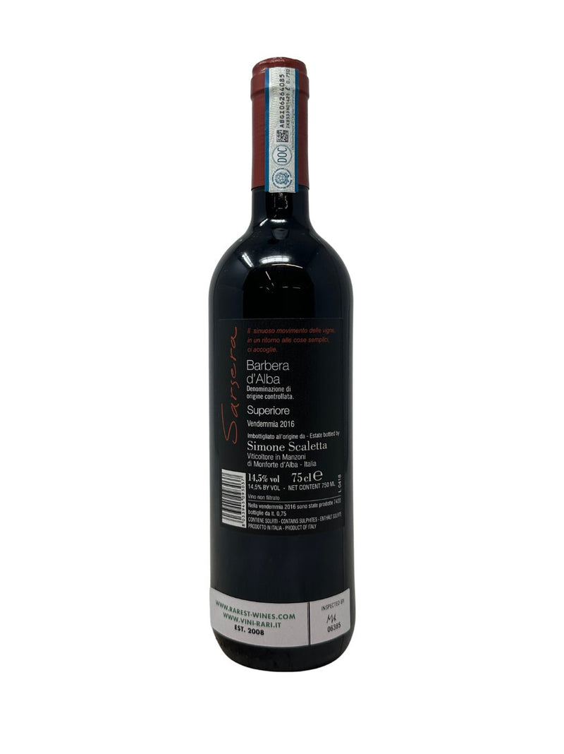 Barbera d’Alba Superiore “Sarsera” - 2016 - Simone Scaletta - Rarest Wines