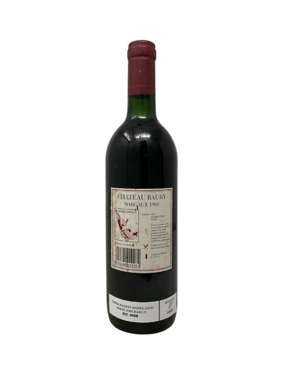 Chateau Baury - 1988 - Margaux - Rarest Wines